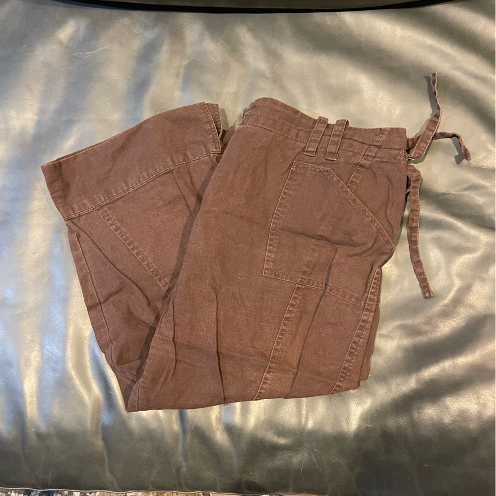 Unique Spectrum Brown Utility Drawstring Capris - image 1